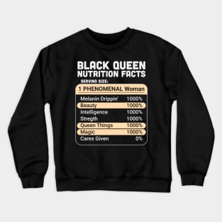 Black Queen Nutrition Facts Crewneck Sweatshirt